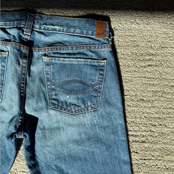 Abercrombie & Fitch Distressed Blue Flare Jeans - Picture 6 of 7